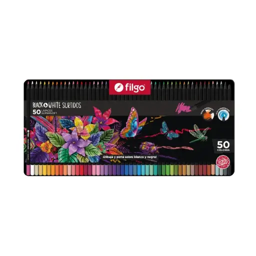 FILGO COLORES RESINA BLACK & WHITE ESTUCHE LATA X50