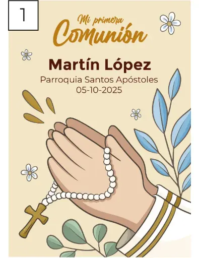 TARJETAS DE COMUNIÓN x40