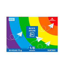 Block afiche 1/8. Colores surtidos