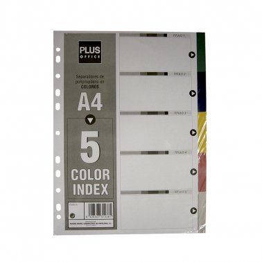 Separadores PVC A4 - 5 colores