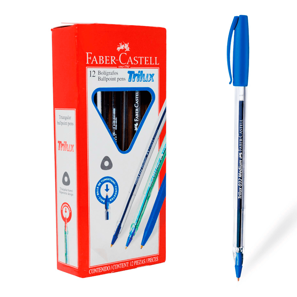 Bolígrafo Faber Castell Trilux. Caja x12